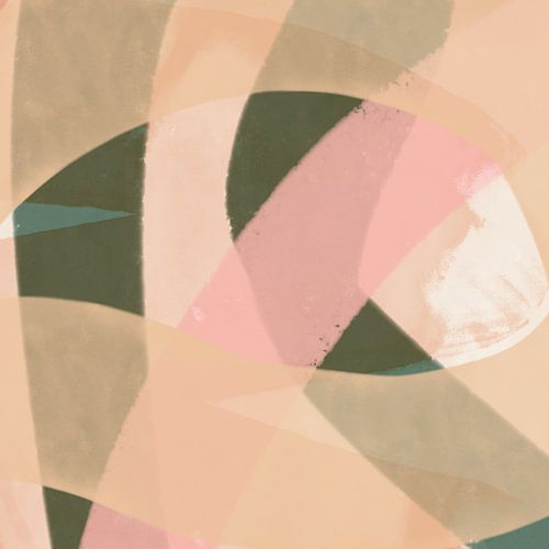 Peinture abstraite en rose et vert