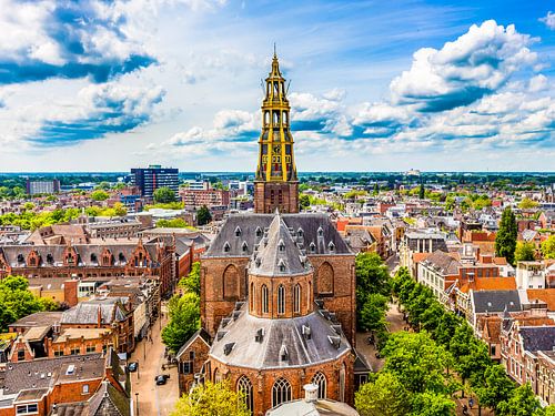 Skyline Groningen with the Der-Aa church by Jacco van der Zwan