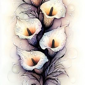 aquarel van bloemen van Gelissen Artworks