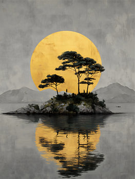 Landschaft der Insel „Golden Moon“