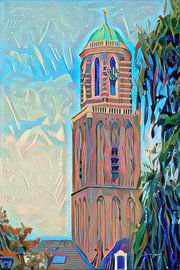 Peinture moderne Zwolle Pepper Bus dans un style futuriste sur Slimme Kunst.nl