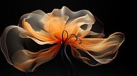 Splendeur florale vibrante : Transparence orange moderne