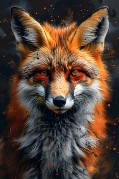Dieren Schilderij | Schilderij Vos | Oranje Schilderij
