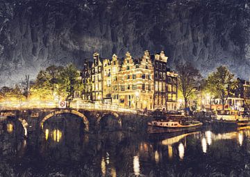Amsterdam (schildering) van Bert Hooijer