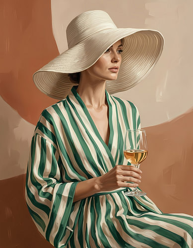 Wandprint ‘Elegante vrouw’ – Modeportret op canvas van haroulita