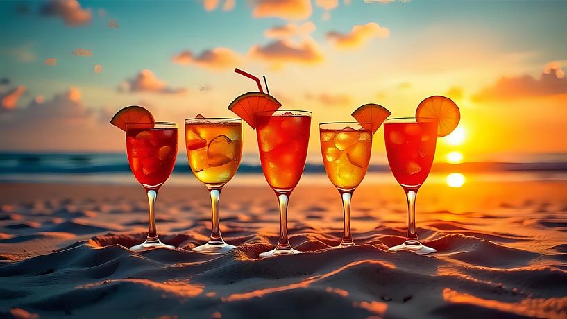 Tropische cocktails in het avondlicht van Jean Pierre