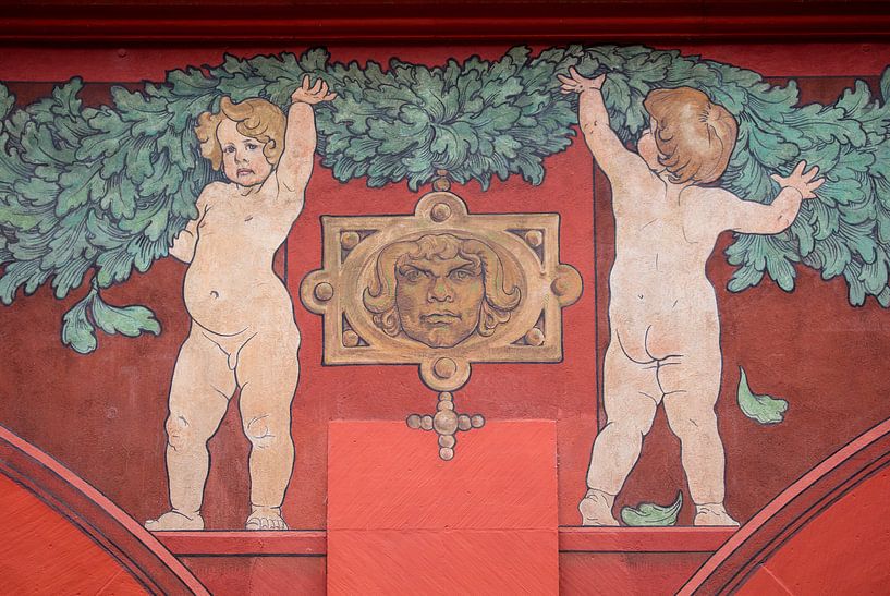 Fresko von Kindern im Rathaus von Basel in der Schweiz von Joost Adriaanse