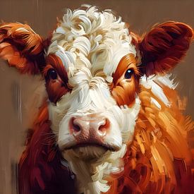 Porträt einer neugierigen Kuh von Jessica Berendsen