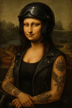Mona Lisa motorrijder van Poster Art Shop