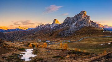 Zonsopkomst op de Giaupas, Dolomieten, Italië van Henk Meijer Photography