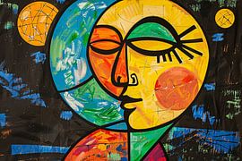 Colourful abstract portrait with earthy shapes by Imperial Art House