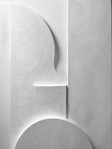 Abstract Minimalisme - Organische vormen in licht grijs