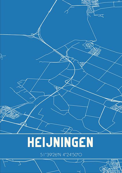 Blueprint | Map | Heijningen (North Brabant) by Prints of Place
