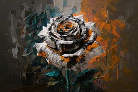 Abstract Explosion of Orange and White by Art & Soul Creations