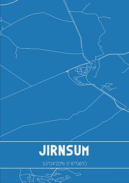 Blaupause | Karte | Jirnsum (Fryslan) von Rezona
