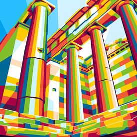 Acropolis Athene in WPAP Illustratie van Lintang Wicaksono