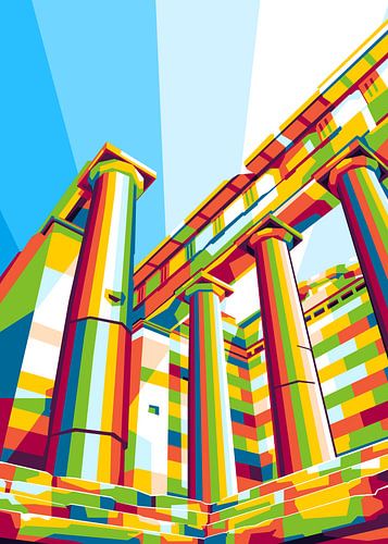 L'Acropole d'Athènes en illustration WPAP