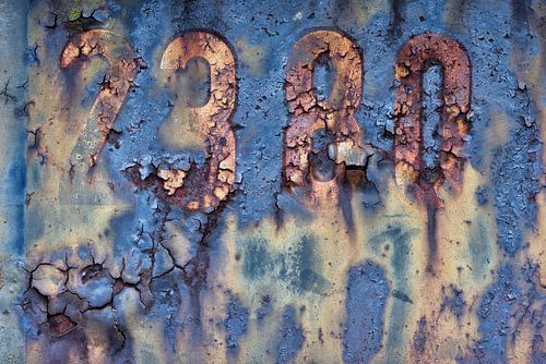 Industrial art in close-up: Weathered railway carriage details