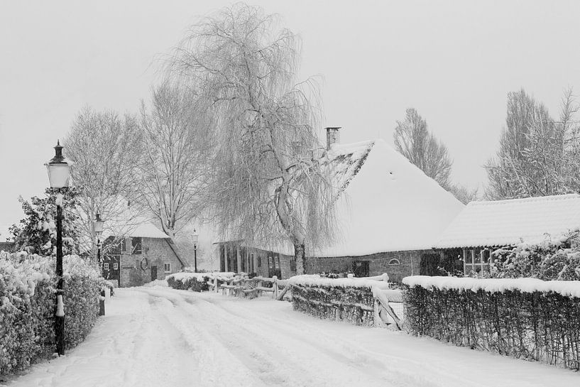 Giersbergen in de winter, zwart wit. by Jani Moerlands