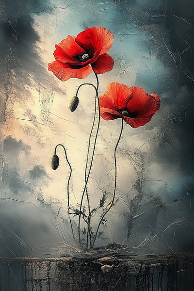 Mohnfantasie Aquarell von Egon Zitter