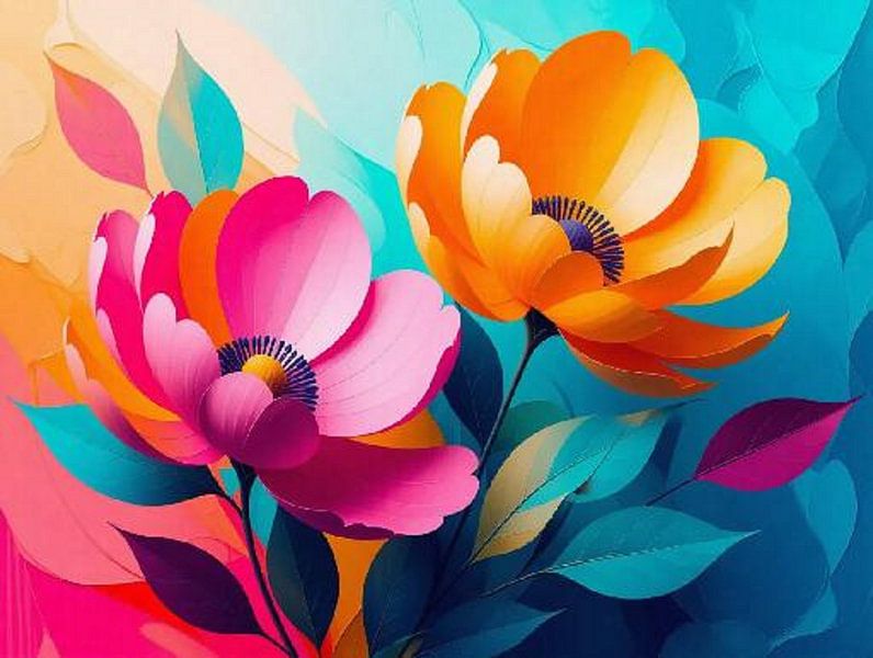 Levendige bloemsymfonie van Artistic