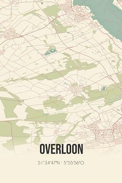 Vieille carte d'Overloon (Brabant du Nord) sur Rezona