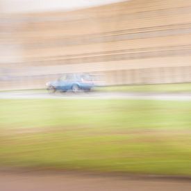 There goes the blue car by Margreet van Tricht