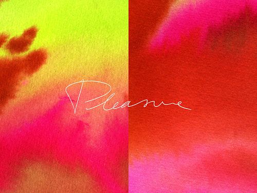Pleasure - digitale assemblage van twee unieke aquarellen