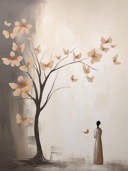 Japandi Butterfly Tree by Caroline Guerain