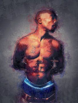 2Pac Shakur schilderij olieverf portret van Bert Hooijer