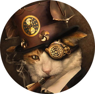 Steampunk kat van Babette van den Berg