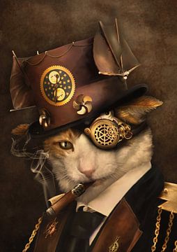 Steampunk Katze von Babette van den Berg
