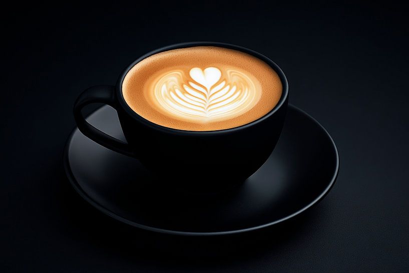 Tasse à café avec latte en forme de cœur - Elégant par Poster Art Shop