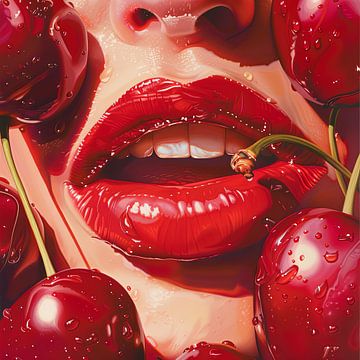 vrouwen ai kunst cherry pop lipps van Egon Zitter