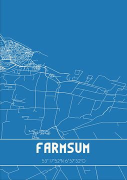Blaupause | Karte | Farmsum (Groningen) von Rezona