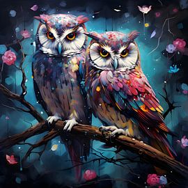 2 owls by By Gorp