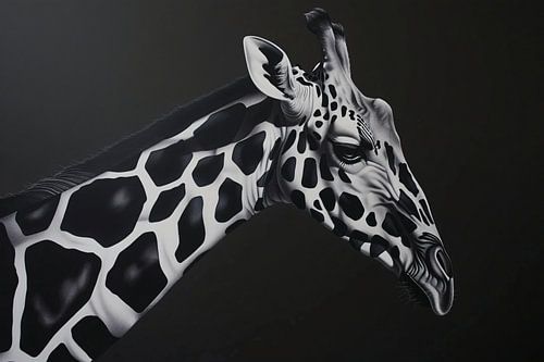 Monochrome Giraffe in Abstracte Patronen
