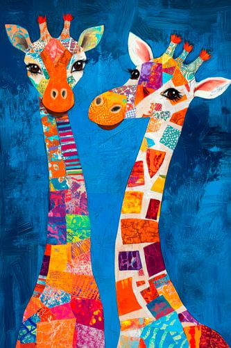 Kleurrijke giraffevrienden