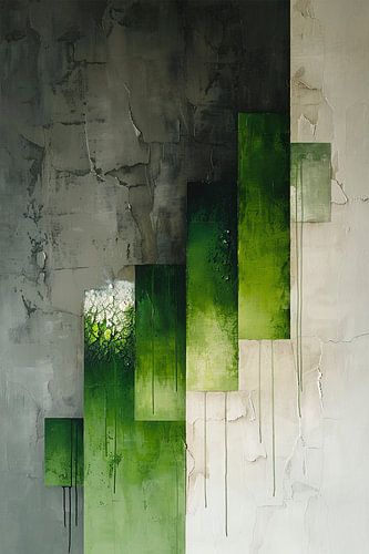 Verdigris Harmony – Japandi Abstract Wall Art