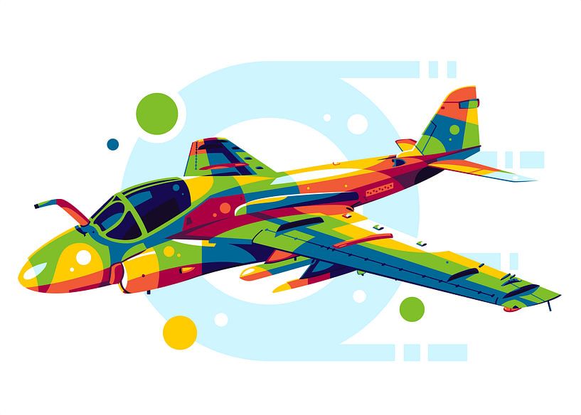A-6 Intruder in Pop Art van Lintang Wicaksono