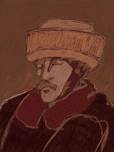 Portrait homme avec chapeau corra de pieles
