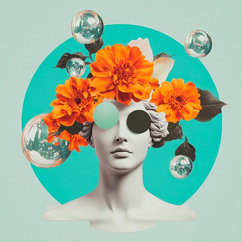 Bloemen hoofd kunst