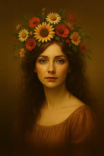 Isolde met een Kroon van Bloemen van Marcel van Oene
