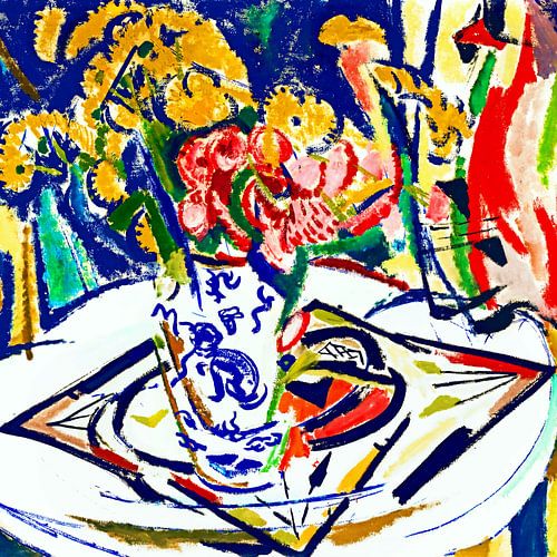 Stilleven met Delftse vaas