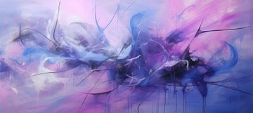 Paars Modern van Abstract Schilderij