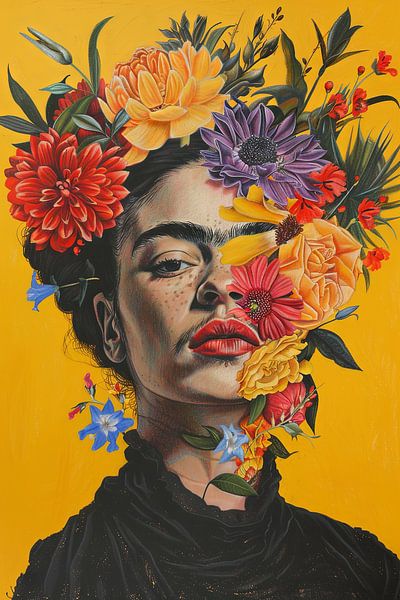 Frida's bloemenaura van Poster Art Shop