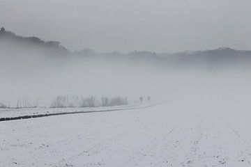 Mistig sneeuwlandschap van Peter