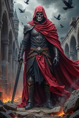 MORVASTRYX – Le Grim Reaper se tient dans les ruines d’une ville