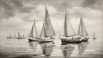 Historic sailboats painting by Anton de Zeeuw