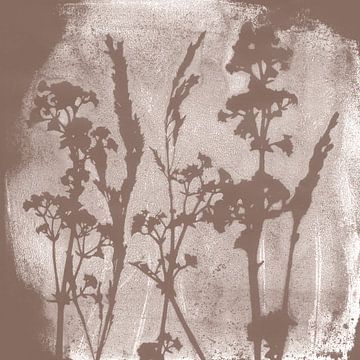 Rêves de nature. Illustration botanique de style rétro dans un brun chaud. sur Dina Dankers